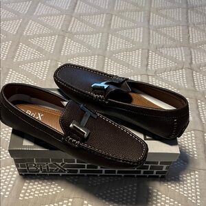 Men's Chocolate Leather Slip-On Loafers